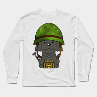 Cute dog is a soldier Long Sleeve T-Shirt